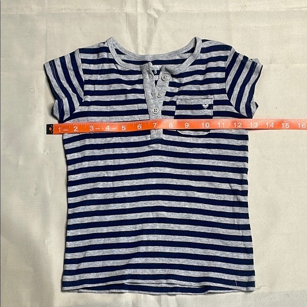 CARTERβS Striped Blue and Gray Kids Shirt - Picture 4 of 8